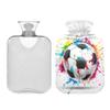 2 L Hot Water Bottle Soccer Ball Hot Water Bottle with Cover Soft Velvet Hot Water Bag for Pain Relief Hot Water Bottle for Winter Bed for Hands view 2