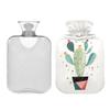 1 L Hot Water Bottle Cartoon Cactus Hot Water Bottle with Cover Soft Velvet Hot Water Bag for Pain Relief Small Hot Water Bottle for Kids Adult view 2
