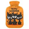 1 L Hot Water Bottle Halloween Cats Hot Water Bottle with Cover Soft Velvet Hot Water Bag for Pain Relief Small Hot Water Bottle for Kids Adult view 1