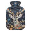 1 L Hot Water Bottle Deer Flowers Hot Water Bottle with Cover Soft Velvet Hot Water Bag for Pain Relief Small Hot Water Bottle for Kids Adult view 1