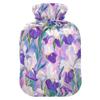 2 L Hot Water Bottle Iris Flower Hot Water Bottle with Cover Soft Velvet Hot Water Bag for Pain Relief Hot Water Bottle for Winter Bed for Hands view 1