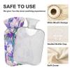 2 L Hot Water Bottle Iris Flower Hot Water Bottle with Cover Soft Velvet Hot Water Bag for Pain Relief Hot Water Bottle for Winter Bed for Hands view 3