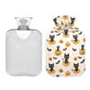 1 L Hot Water Bottle Black Cats Pumpkins Hot Water Bottle with Cover Soft Velvet Hot Water Bag for Pain Relief Small Hot Water Bottle for Kids Adult view 2