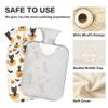 1 L Hot Water Bottle Black Cats Pumpkins Hot Water Bottle with Cover Soft Velvet Hot Water Bag for Pain Relief Small Hot Water Bottle for Kids Adult view 3