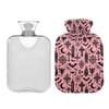 1 L Hot Water Bottle Black Gothic Moon Spider Webs and Bats Hot Water Bottle with Cover Soft Velvet Hot Water Bag for Pain Relief Small Hot Water Bottle for Kids Adult view 2