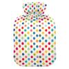 1 L Hot Water Bottle Wave Dots Hot Water Bottle with Cover Soft Velvet Hot Water Bag for Pain Relief Small Hot Water Bottle for Kids Adult view 1