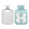 1 L Hot Water Bottle Romantic Little Bear Hot Water Bottle with Cover Soft Velvet Hot Water Bag for Pain Relief Small Hot Water Bottle for Kids Adult view 2