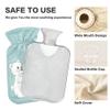 1 L Hot Water Bottle Romantic Little Bear Hot Water Bottle with Cover Soft Velvet Hot Water Bag for Pain Relief Small Hot Water Bottle for Kids Adult view 3