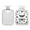 2 L Hot Water Bottle Moth and Flower Hot Water Bottle with Cover Soft Velvet Hot Water Bag for Pain Relief Hot Water Bottle for Winter Bed for Hands view 2