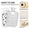 2 L Hot Water Bottle Moth and Flower Hot Water Bottle with Cover Soft Velvet Hot Water Bag for Pain Relief Hot Water Bottle for Winter Bed for Hands view 3