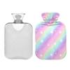 1 L Hot Water Bottle Color Stars Hot Water Bottle with Cover Soft Velvet Hot Water Bag for Pain Relief Small Hot Water Bottle for Kids Adult view 2