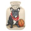 2 L Hot Water Bottle Bulldog Hot Water Bottle with Cover Soft Velvet Hot Water Bag for Pain Relief Hot Water Bottle for Winter Bed for Hands view 1