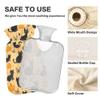 2 L Hot Water Bottle Cat and Pumpkin Hot Water Bottle with Cover Soft Velvet Hot Water Bag for Pain Relief Hot Water Bottle for Winter Bed for Hands view 3