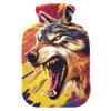 1 L Hot Water Bottle Wolf Corolful Hot Water Bottle with Cover Soft Velvet Hot Water Bag for Pain Relief Small Hot Water Bottle for Kids Adult view 1