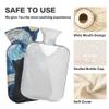 1 L Hot Water Bottle Cats Watching Stars in The Sky Hot Water Bottle with Cover Soft Velvet Hot Water Bag for Pain Relief Small Hot Water Bottle for Kids Adult view 3