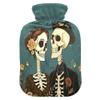1 L Hot Water Bottle Skeleton Wedding Hot Water Bottle with Cover Soft Velvet Hot Water Bag for Pain Relief Small Hot Water Bottle for Kids Adult view 1