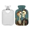 1 L Hot Water Bottle Skeleton Wedding Hot Water Bottle with Cover Soft Velvet Hot Water Bag for Pain Relief Small Hot Water Bottle for Kids Adult view 2