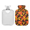 1 L Hot Water Bottle Halloween Bat Hot Water Bottle with Cover Soft Velvet Hot Water Bag for Pain Relief Small Hot Water Bottle for Kids Adult view 2
