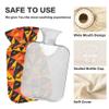 1 L Hot Water Bottle Halloween Bat Hot Water Bottle with Cover Soft Velvet Hot Water Bag for Pain Relief Small Hot Water Bottle for Kids Adult view 3