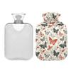 2 L Hot Water Bottle Paper Cut Butterfly Hot Water Bottle with Cover Soft Velvet Hot Water Bag for Pain Relief Hot Water Bottle for Winter Bed for Hands view 2