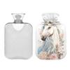 1 L Hot Water Bottle Unicorn Floral Hot Water Bottle with Cover Soft Velvet Hot Water Bag for Pain Relief Small Hot Water Bottle for Kids Adult view 2