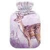 2 L Hot Water Bottle Deer Standing Amidst Lavender Fields Hot Water Bottle with Cover Soft Velvet Hot Water Bag for Pain Relief Hot Water Bottle for Winter Bed for Hands view 1