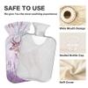 2 L Hot Water Bottle Deer Standing Amidst Lavender Fields Hot Water Bottle with Cover Soft Velvet Hot Water Bag for Pain Relief Hot Water Bottle for Winter Bed for Hands view 3