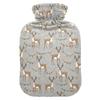 1 L Hot Water Bottle Reindeer Christmas Lights Hot Water Bottle with Cover Soft Velvet Hot Water Bag for Pain Relief Small Hot Water Bottle for Kids Adult view 1