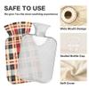 2 L Hot Water Bottle Checked Hot Water Bottle with Cover Soft Velvet Hot Water Bag for Pain Relief Hot Water Bottle for Winter Bed for Hands view 3