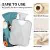 1 L Hot Water Bottle Cartoon Cat Halloween Pumpkin Hot Water Bottle with Cover Soft Velvet Hot Water Bag for Pain Relief Small Hot Water Bottle for Kids Adult view 3