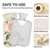 1 L Hot Water Bottle Rose Surrounded by Green Leaves Hot Water Bottle with Cover Soft Velvet Hot Water Bag for Pain Relief Small Hot Water Bottle for Kids Adult view 3
