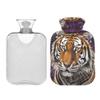 1 L Hot Water Bottle Tiger with Purple Paisley Hot Water Bottle with Cover Soft Velvet Hot Water Bag for Pain Relief Small Hot Water Bottle for Kids Adult view 2