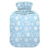 1 L Hot Water Bottle Christmas Snowflakes Hot Water Bottle with Cover Soft Velvet Hot Water Bag for Pain Relief Small Hot Water Bottle for Kids Adult view 1