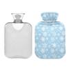 1 L Hot Water Bottle Christmas Snowflakes Hot Water Bottle with Cover Soft Velvet Hot Water Bag for Pain Relief Small Hot Water Bottle for Kids Adult view 2