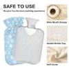 1 L Hot Water Bottle Christmas Snowflakes Hot Water Bottle with Cover Soft Velvet Hot Water Bag for Pain Relief Small Hot Water Bottle for Kids Adult view 3