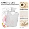 1 L Hot Water Bottle Pink Elephant with Colorful Flowers Hot Water Bottle with Cover Soft Velvet Hot Water Bag for Pain Relief Small Hot Water Bottle for Kids Adult view 3