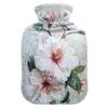 1 L Hot Water Bottle Flowers with Vintage Papers Hot Water Bottle with Cover Soft Velvet Hot Water Bag for Pain Relief Small Hot Water Bottle for Kids Adult view 1