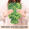 2 L Hot Water Bottle Green Scales Hot Water Bottle with Cover Soft Velvet Hot Water Bag for Pain Relief Hot Water Bottle for Winter Bed for Hands view 4