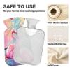 1 L Hot Water Bottle Flamingos Palm Tree Leaves Hot Water Bottle with Cover Soft Velvet Hot Water Bag for Pain Relief Small Hot Water Bottle for Kids Adult view 3
