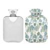 1 L Hot Water Bottle Color Green Blocks Dandelion Hot Water Bottle with Cover Soft Velvet Hot Water Bag for Pain Relief Small Hot Water Bottle for Kids Adult view 2