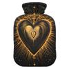 2 L Hot Water Bottle Glowing Love Hot Water Bottle with Cover Soft Velvet Hot Water Bag for Pain Relief Hot Water Bottle for Winter Bed for Hands view 1