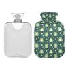 1 L Hot Water Bottle Many Cute Frog Hot Water Bottle with Cover Soft Velvet Hot Water Bag for Pain Relief Small Hot Water Bottle for Kids Adult view 2