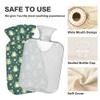1 L Hot Water Bottle Many Cute Frog Hot Water Bottle with Cover Soft Velvet Hot Water Bag for Pain Relief Small Hot Water Bottle for Kids Adult view 3