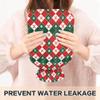 2 L Hot Water Bottle Christmas Red Lattice Hot Water Bottle with Cover Soft Velvet Hot Water Bag for Pain Relief Hot Water Bottle for Winter Bed for Hands view 4