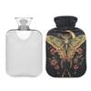 2 L Hot Water Bottle Moth Hot Water Bottle with Cover Soft Velvet Hot Water Bag for Pain Relief Hot Water Bottle for Winter Bed for Hands view 2