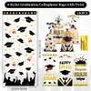 100Pcs Graduation Treat Bags Congrats Graduates Treat Bags Black Gold Cellophane Bags with Twist Ties Plastic Grad Goodie Bags 4 Styles Gift Bags Candy Bags for Graduation Party Favors Decorations view 3