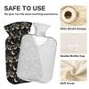 2 L Hot Water Bottle Butterfly and Moon Skull Hot Water Bottle with Cover Soft Velvet Hot Water Bag for Pain Relief Hot Water Bottle for Winter Bed for Hands view 3