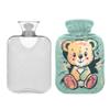 1 L Hot Water Bottle Colorful Bear Hot Water Bottle with Cover Soft Velvet Hot Water Bag for Pain Relief Small Hot Water Bottle for Kids Adult view 2