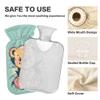 2 L Hot Water Bottle Colorful Bear Hot Water Bottle with Cover Soft Velvet Hot Water Bag for Pain Relief Hot Water Bottle for Winter Bed for Hands view 3