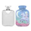 1 L Hot Water Bottle Astronauts Ride Unicorns Space Hot Water Bottle with Cover Soft Velvet Hot Water Bag for Pain Relief Small Hot Water Bottle for Kids Adult view 2